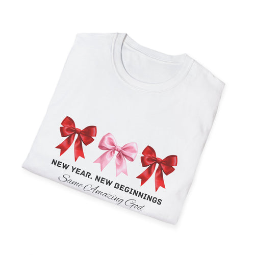 T-Shirt — New Year New Beginnings Bow Graphic Tee