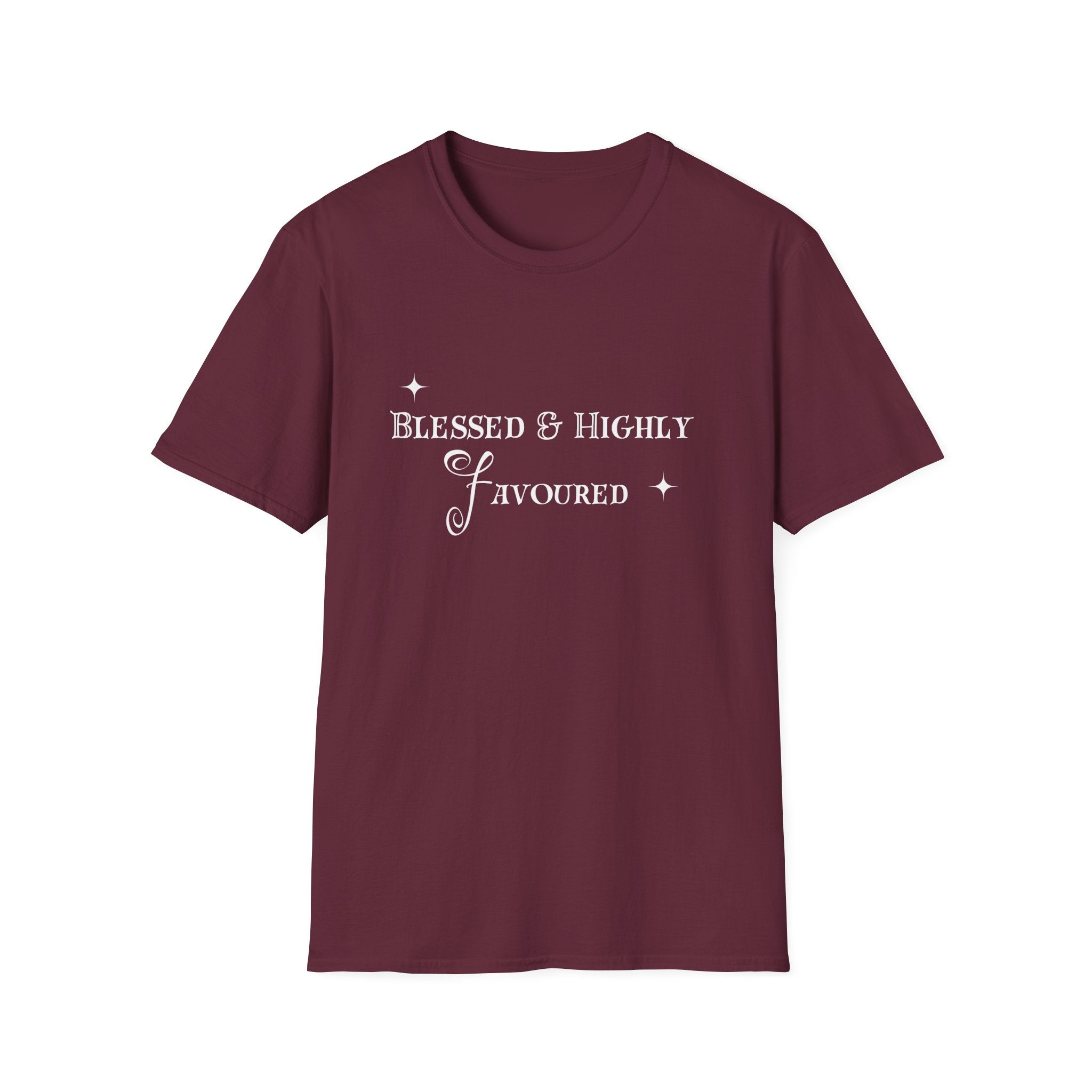 T-Shirt — "Blessed & Highly Favoured" Inspirational Christian Tee