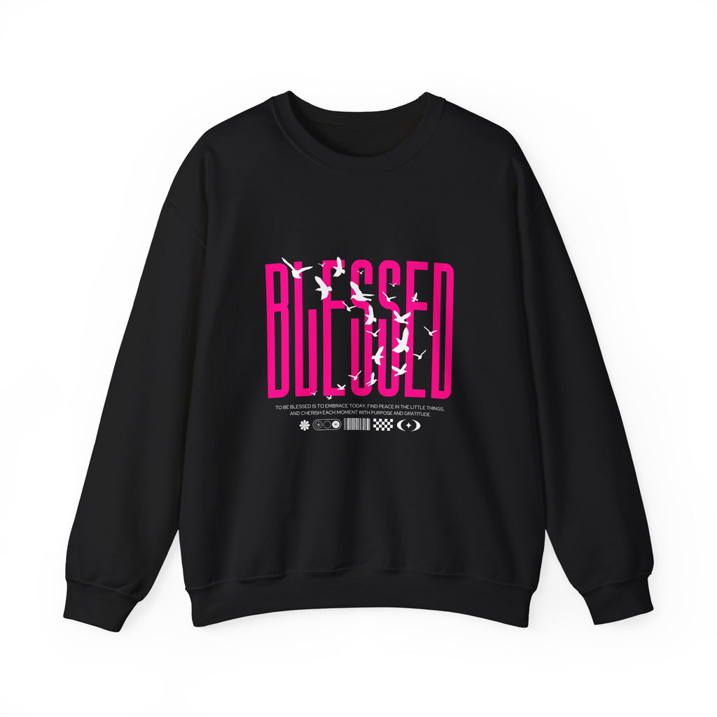 Blessed Crewneck Sweatshirt — Pink Gothic Design