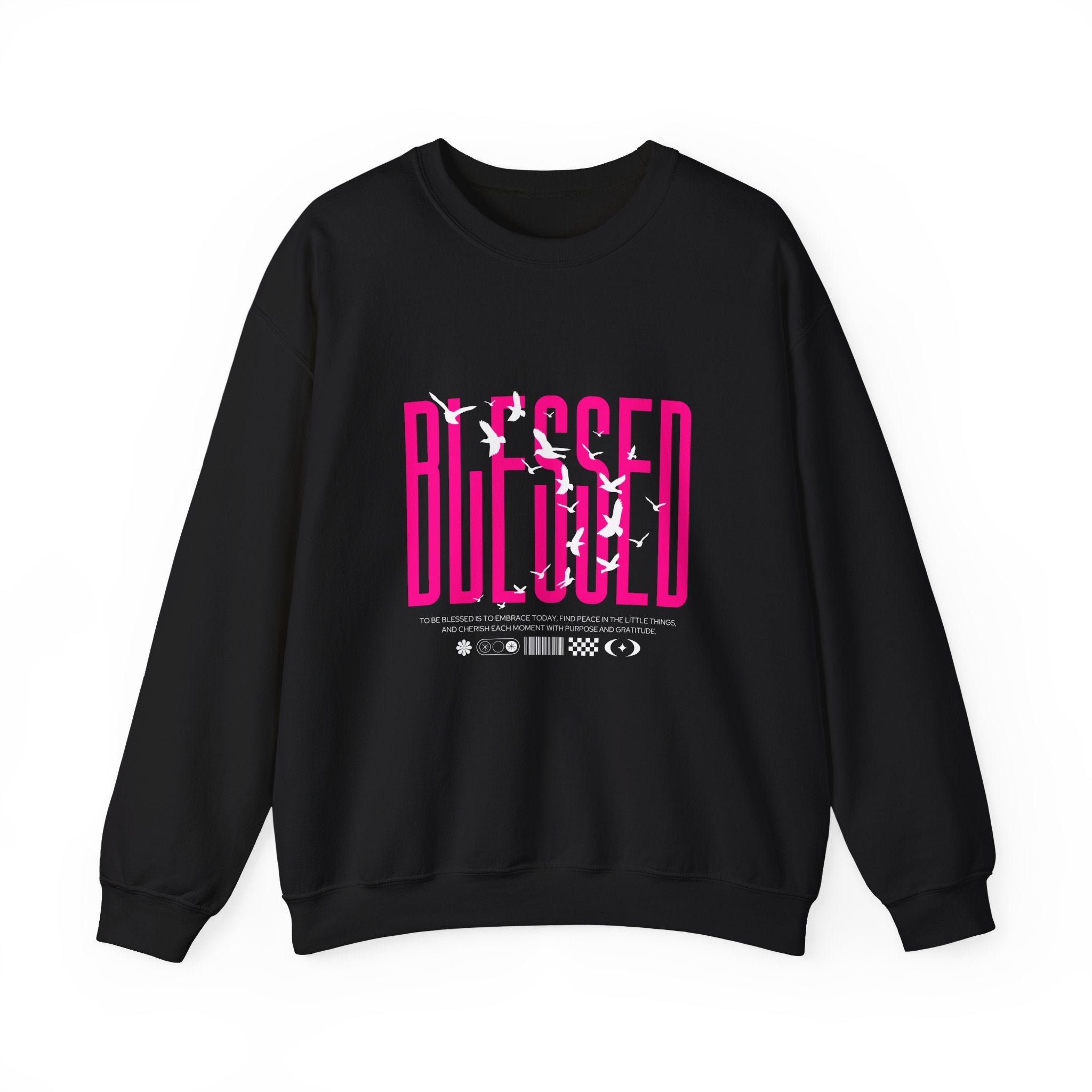 Blessed Crewneck Sweatshirt — Pink Gothic Design